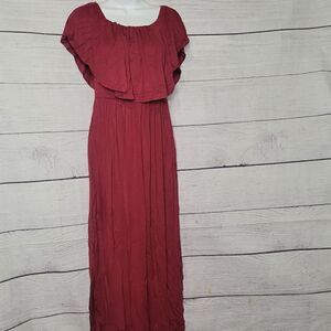 Women's Ruffle Top Side Slit Dress XS